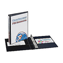 Avery View Binder - 1/2 inch; Binder Capacity - Half-letter - 5 1/2 inch; x 8 1/2 inch; Sheet Size - Round Ring Fastener - 2 Internal Pocket(s) - Vinyl - Black - 1 Each