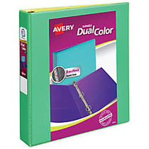 Avery; Durable View Dual-Color Binder, 1 1/2 inch; Rings, Assorted Colors