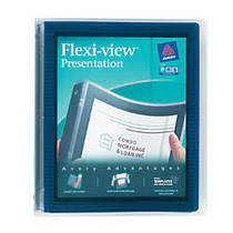 Avery; Flexi-View Poly Extended Cover Presentation Binder, 1 inch; Rings, Navy