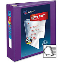 Avery; Heavy-Duty View Binder With Locking EZD Rings, 3 inch; Rings, 39% Recycled, Purple