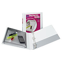 Avery; Protect & Store&trade; View Binder With EZ-Turn&trade; Rings, 8 1/2 inch; x 11 inch;, 1 inch; Rings, 36% Recycled, White