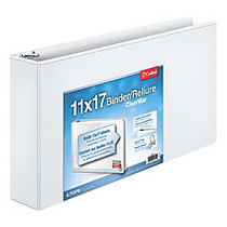 Cardinal; Slant-D; Ring 11 inch; x 17 inch; Tabloid ClearVue&trade; Binder, 3 inch; Rings, 63% Recycled, White