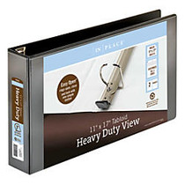 Heavy Duty Binders By [IN]PLACE;, 11 inch; x 17 inch;, 3 inch; Rings, 63% Recycled, Black