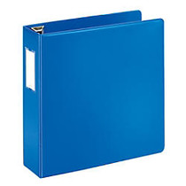 Heavy-Duty D-Ring Reference Binder With Label Holders By [IN]PLACE;, 3 inch; Rings, 45% Recycled, Blue