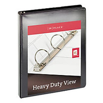 Heavy-Duty Nonstick View Binder By [IN]PLACE;, 1 inch; Rings, 40% Recycled, Black