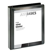 Just Basics Basic D-Ring View Binder, 1 1/2 inch; Rings, 38% Recycled, Black