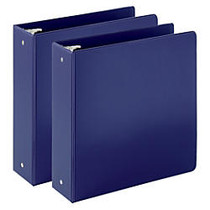 Just Basics Economy Reference Binder, 3 inch; Rings, 460-Sheet Capacity, Blue, Pack Of 2