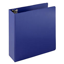 Just Basics Economy Round-Ring Non-View Binder, 3 inch; Rings, Letter Size, Blue