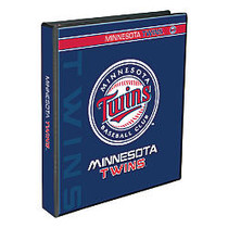 Markings by C.R. Gibson; Round-Ring Binder, 1 inch; Rings, 150-Sheet Capacity, Minnesota Twins
