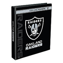 Markings by C.R. Gibson; Round-Ring Binder, 1 inch; Rings, 150-Sheet Capacity, Oakland Raiders