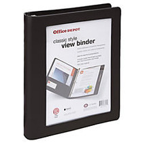 Office Wagon; Brand Classic-Style View Binder, 1 1/2 inch; Rings, Black