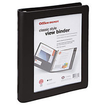 Office Wagon; Brand Classic-Style View Binder, 1 inch; Rings, Black