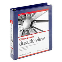 Office Wagon; Brand Durable D-Ring View Binder, 1 1/2 inch; Rings, Letter Size, 60% Recycled, Blue