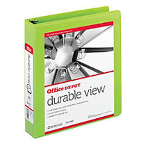 Office Wagon; Brand Durable D-Ring View Binder, 1 1/2 inch; Rings, Letter Size, 60% Recycled, Green