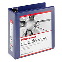 Office Wagon; Brand Durable D-Ring View Binder, 4 inch; Rings, Letter Size, 60% Recycled, Blue