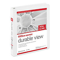 Office Wagon; Brand Durable Non-Glare View Binder, 1 inch; Rings, 100% Recycled, White