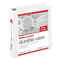 Office Wagon; Brand Durable Non-Glare View Binder, 2 inch; Rings, 100% Recycled, White