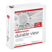 Office Wagon; Brand Durable Non-Glare View Binder, 3 inch; Rings, 100% Recycled, White