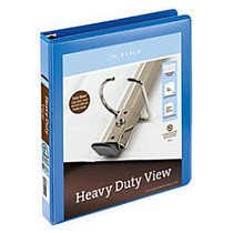 Office Wagon; Brand Heavy-Duty Easy Open; D-Ring View Binder, 1 inch; Rings, 8 1/2 inch; x 11 inch;, 250-Capacity, Blue