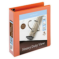 Office Wagon; Brand Heavy-Duty Easy Open; D-Ring View Binder, 2 inch; Rings, 8 1/2 inch; x 11 inch;, 500-Capacity, Orange