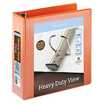 Office Wagon; Brand Heavy-Duty Easy Open; D-Ring View Binder, 3 inch; Rings, 8 1/2 inch; x 11 inch;, 650-Capacity, Orange