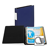 Samsill Top Performance DXL Reference Binder - 1 inch; Binder Capacity - Letter - 8 1/2 inch; x 11 inch; Sheet Size - 225 Sheet Capacity - 3 x D-Ring Fastener(s) - 1 Inside Front Pocket(s) - Vinyl - Navy - Recycled - 1 / Each