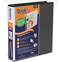 Stride Quick-Fit Round Ring View Binder, 1 1/2 inch; Rings, 275-Sheet Capacity, Black