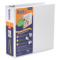 Stride Quick-Fit Round Ring View Binder, 3 inch; Rings, 600-Sheet Capacity, White