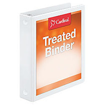 Treated ClearVue Locking Round Ring Binder, 1 1/2 inch; Rings, 52% Recycled, White