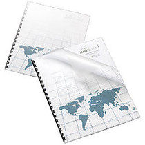 Office Wagon; Brand Designer Poly Covers, 8 1/2 inch; x 11 inch;, World Map, Pack Of 25
