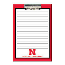 Markings by C.R. Gibson; Clipboard With Notepad, 8 inch; x 5 3/8 inch;, Nebraska Cornhuskers