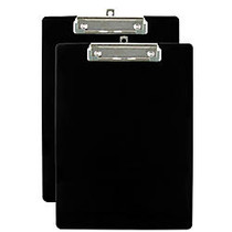 Office Wagon; Brand Plastic Clipboards, Letter-Size, 60% Recycled, Black, Pack Of 2