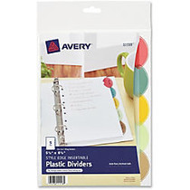 Avery Style Edge Insertable Plastic Dividers - 5 Tab(s)/Set - 5.50 inch; Width x 8.50 inch; Length - 7 Hole Punched - Multicolor Plastic Divider - 5 / Set