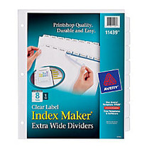 Avery; 30% Recycled Index Maker Extra-Wide Tab Dividers, 8-Tab, White