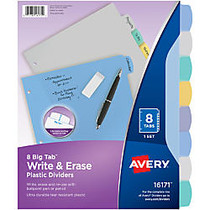 Avery; Durable Write-On&trade; Plastic Dividers With Erasable Tabs, 8 1/2 inch; x 11 inch;, Multicolor, 8 Tabs