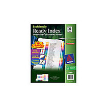 Avery; EcoFriendly Ready Index; 30% Recycled Table Of Contents Dividers, 8 1/2 inch; x 11 inch;, 31-Tab, Multicolor Dividers/Multicolor Tabs