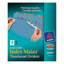 Avery; Index Maker; Translucent Clear Label Dividers With Multicolor Tabs, 8-Tab, Pack Of 5