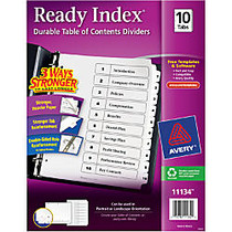 Avery; Ready Index; 30% Recycled Table Of Contents Dividers, 1-10