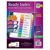 Avery; Ready Index; 30% Recycled Table Of Contents Dividers, 1-10 Tab, Multicolor, Pack Of 6 Sets