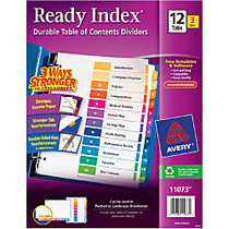 Avery; Ready Index; 30% Recycled Table Of Contents Dividers, 12-Tab, Multicolor, Pack Of 3 Sets