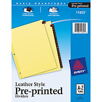 Avery; Red 30% Recycled Leather Preprinted Tab Dividers, A-Z