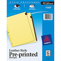 Avery; Red 30% Recycled Leather Preprinted Tab Dividers, Monthly