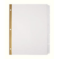 Office Wagon; Brand Index Dividers, 5 Tabs, 8 1/2 inch; x 11 inch;, White, Pack Of 5
