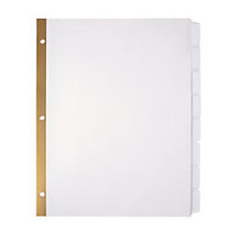 Office Wagon; Brand Plain Dividers With Tabs And Labels, White, 8-Tab, Pack Of 5 Sets