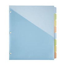 Office Wagon; Brand Single-Pocket Write-On Dividers, 8 Tab, 8 1/2 inch; x 11 inch;, Assorted Colors