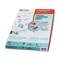 C-Line; Cleer-Adheer Laminating Sheets, 9 inch; x 12 inch;, Nonglare, Box Of 50