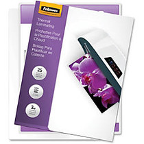 Fellowes Laminating Pouches, Glossy, Letter, 3 mil, 25 Pack