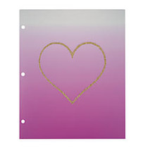 Divoga; 2-Pocket Paper Folder, Hearts Collection, Letter Size, Purple Ombr&eacute;