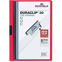 Durable Duraclip; 30 Report Covers, 8 1/2 inch; x 11 inch;, Red