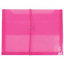 JAM Paper; 2-Pocket Biodegradable School Folders, 9 1/2 inch; x 11 1/2 inch;, 1 inch; Capacity, Pink, Pack Of 6